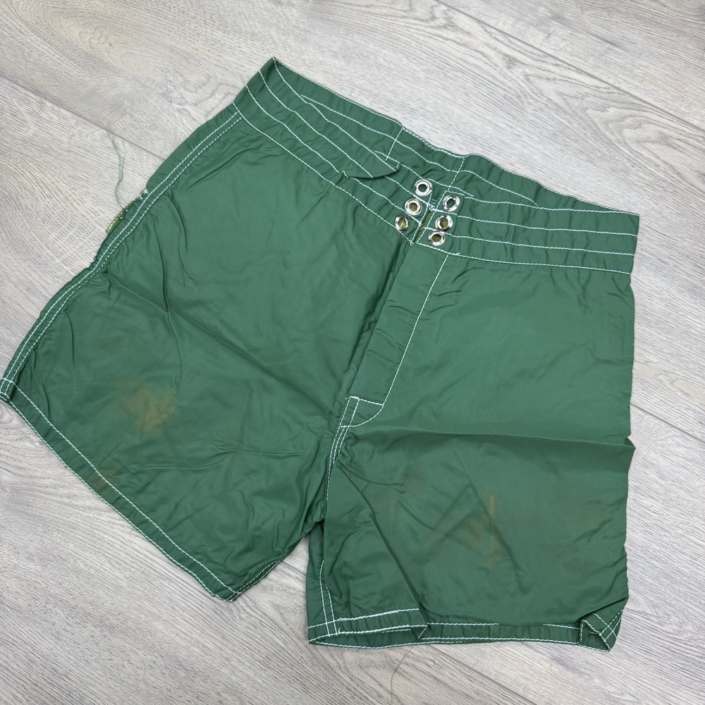 VTG‎ Birdwell Beach Britches Green Swim Trunks Men's Short FLAW Pocket